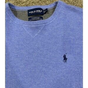 Vintage Polo Golf Ralph‎ Lauren Sweater Merino Wool Rabbit Hair Sz XL Blue Soft